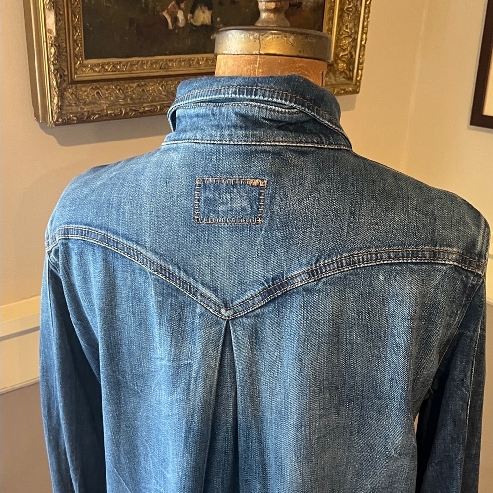 Denim Button-Down Shirt - Blue - Picture 3 of 5